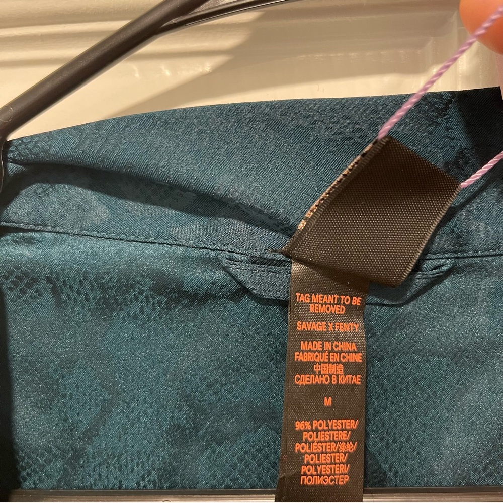 NWT Savage X Fenty Satin Jacquard Long Robe - Picture 6 of 7